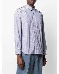 Chemise à manches longues à rayures verticales blanc et bleu marine Junya Watanabe MAN