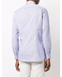 Chemise à manches longues à rayures verticales blanc et bleu marine Xacus
