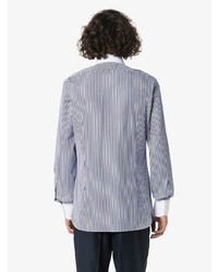 Chemise à manches longues à rayures verticales blanc et bleu marine Tom Ford