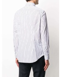 Chemise à manches longues à rayures verticales blanc et bleu marine Eleventy