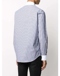 Chemise à manches longues à rayures verticales blanc et bleu marine John Richmond