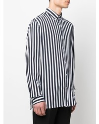 Chemise à manches longues à rayures verticales blanc et bleu marine Tommy Hilfiger