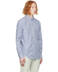 Chemise à manches longues à rayures verticales blanc et bleu marine rag & bone