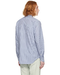 Chemise à manches longues à rayures verticales blanc et bleu marine rag & bone