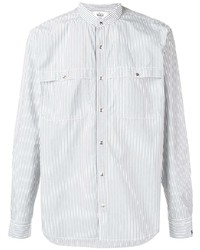 Chemise à manches longues à rayures verticales blanc et bleu marine Woolrich