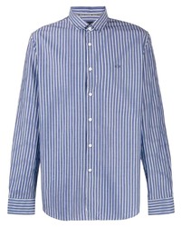 Chemise à manches longues à rayures verticales blanc et bleu Armani Exchange
