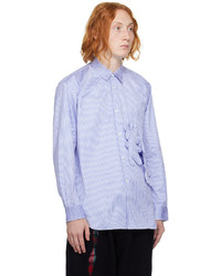 Chemise à manches longues à rayures verticales blanc et bleu Comme Des Garcons SHIRT