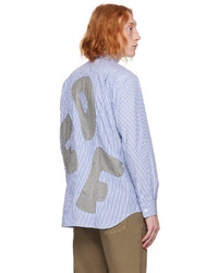 Chemise à manches longues à rayures verticales blanc et bleu Comme Des Garcons SHIRT