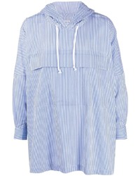 Chemise à manches longues à rayures verticales blanc et bleu Comme des Garcons