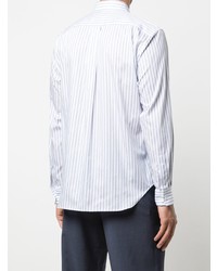 Chemise à manches longues à rayures verticales blanc et bleu Comme des Garcons Homme Deux