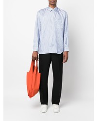 Chemise à manches longues à rayures verticales blanc et bleu Comme Des Garcons SHIRT