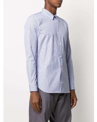 Chemise à manches longues à rayures verticales blanc et bleu Comme Des Garcons SHIRT