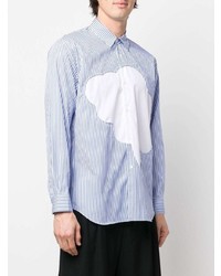 Chemise à manches longues à rayures verticales blanc et bleu Comme Des Garcons SHIRT