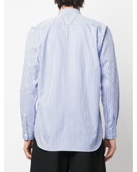 Chemise à manches longues à rayures verticales blanc et bleu Comme Des Garcons SHIRT