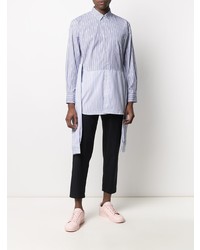 Chemise à manches longues à rayures verticales blanc et bleu Comme Des Garcons SHIRT