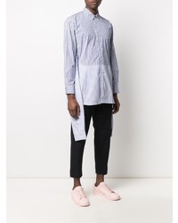 Chemise à manches longues à rayures verticales blanc et bleu Comme Des Garcons SHIRT