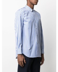 Chemise à manches longues à rayures verticales blanc et bleu Comme Des Garcons SHIRT