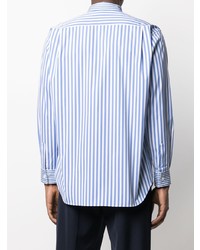 Chemise à manches longues à rayures verticales blanc et bleu Comme Des Garcons SHIRT