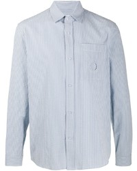 Chemise à manches longues à rayures verticales blanc et bleu Craig Green