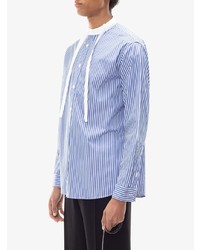 Chemise à manches longues à rayures verticales blanc et bleu JW Anderson