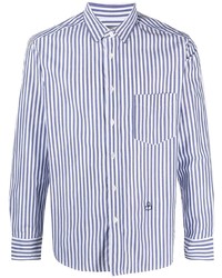 Chemise à manches longues à rayures verticales blanc et bleu Isabel Marant