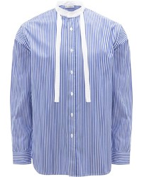 Chemise à manches longues à rayures verticales blanc et bleu JW Anderson
