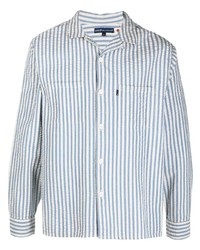 Chemise à manches longues à rayures verticales blanc et bleu Levi's Made & Crafted