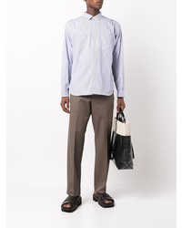 Chemise à manches longues à rayures verticales blanc et bleu Junya Watanabe MAN