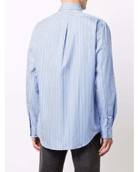 Chemise à manches longues à rayures verticales blanc et bleu Polo Ralph Lauren