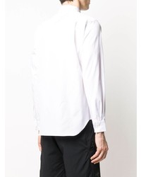 Chemise à manches longues à rayures verticales blanc et rose Comme Des Garcons Homme Plus