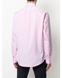 Chemise à manches longues à rayures verticales blanc et rose Polo Ralph Lauren