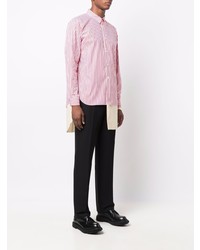 Chemise à manches longues à rayures verticales blanc et rouge Comme Des Garcons Homme Plus