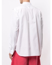 Chemise à manches longues à rayures verticales blanc et rouge Comme Des Garcons Homme Plus