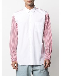 Chemise à manches longues à rayures verticales blanc et rouge Comme Des Garcons SHIRT