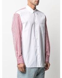 Chemise à manches longues à rayures verticales blanc et rouge Comme Des Garcons SHIRT