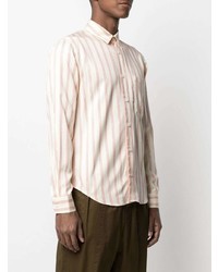 Chemise à manches longues à rayures verticales blanc et rouge Sandro Paris