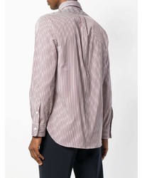 Chemise à manches longues à rayures verticales blanc et rouge Ralph Lauren