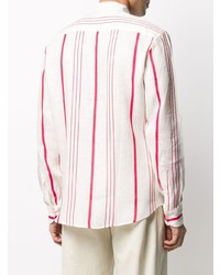 Chemise à manches longues à rayures verticales blanc et rouge PENINSULA SWIMWEA