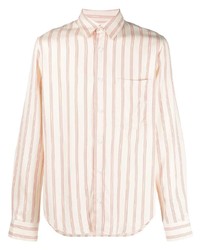 Chemise à manches longues à rayures verticales blanc et rouge Sandro Paris