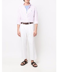 Chemise à manches longues à rayures verticales blanc et rouge Polo Ralph Lauren
