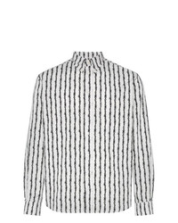 Chemise à manches longues à rayures verticales blanche et noire Ashley Williams