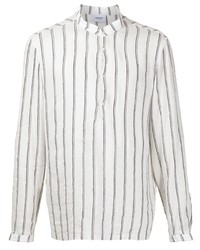 Chemise à manches longues à rayures verticales blanche et noire Dondup