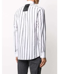 Chemise à manches longues à rayures verticales blanche et noire Dolce & Gabbana
