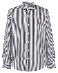 Chemise à manches longues à rayures verticales blanche et noire Polo Ralph Lauren