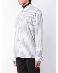 Chemise à manches longues à rayures verticales blanche et noire The Celect