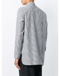 Chemise à manches longues à rayures verticales blanche et noire Maison Margiela