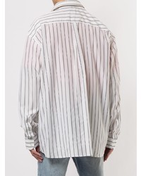 Chemise à manches longues à rayures verticales blanche et noire Y/Project
