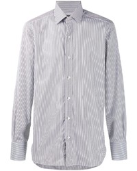Chemise à manches longues à rayures verticales blanche et noire Tom Ford