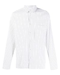 Chemise à manches longues à rayures verticales blanche et noire Transit