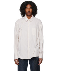 Chemise à manches longues à rayures verticales blanche 424